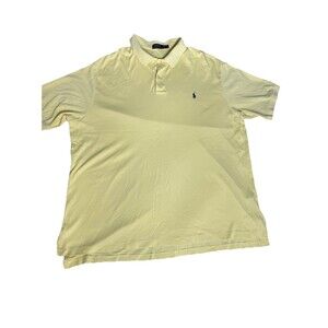 Polo Ralph Lauren Men's 100% Cotton Short Sleeve Polo Shirt Yellow • 3X BIG